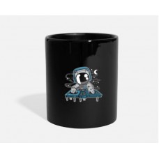 Astronaut In Space Turntables Black Mugs